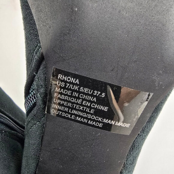 Shoedazzle Green Faux Suede Heeled Over The Knee Boots Size 7 - Picture 7 of 9